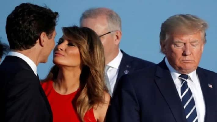 Melania Trump's photo went viral with Canadian PM Justin Trudeau Melania Trump's photo went viral with Canadian PM Justin Trudeau