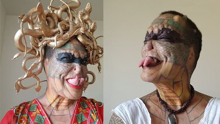 Man spends 53 lakh rupees to transform into reptile Man spends 53 lakh rupees to transform into reptile