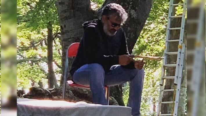 ss rajamouli special pic from RRR shooting ss rajamouli special pic from RRR shooting