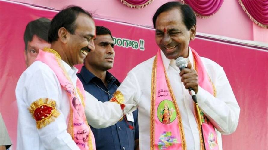 etela rajender meets kcr at begumpeta airport in hyderabad etela rajender meets kcr at begumpeta airport in hyderabad