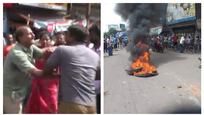 Violence broke out in Barrackpore during twelve hour bandh Violence broke out in Barrackpore during twelve hour bandh