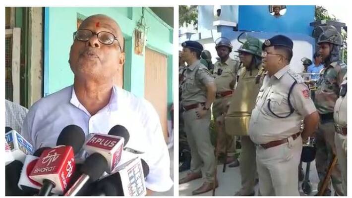 BJP district president threatens police in Raiganj BJP district president threatens police in Raiganj