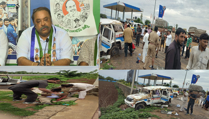 gangula prabhakar reddy convoy met an accident gangula prabhakar reddy convoy met an accident