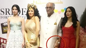 After seeing Sridevi's wax statue, Boney Kapoor chokes; Janhvi holds hand
