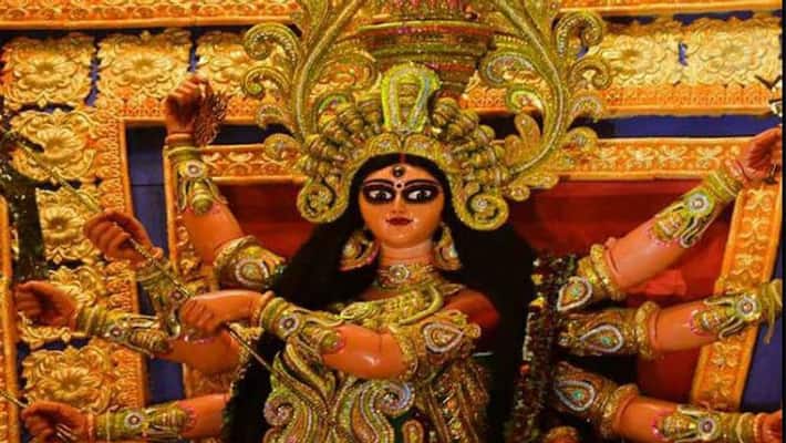 This year Santosh Mitra Square made gold Durga This year Santosh Mitra Square made gold Durga