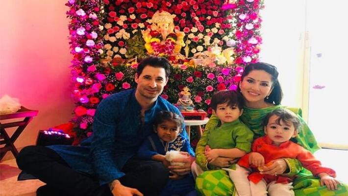 Sunny Leone Vinayaka Chavithi photo goes viral Sunny Leone Vinayaka Chavithi photo goes viral