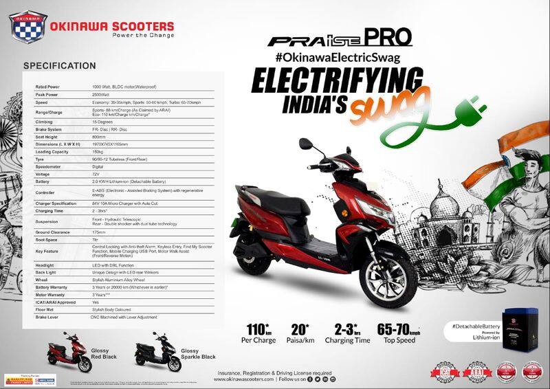 Okinawa praise pro electric scooter launch in India