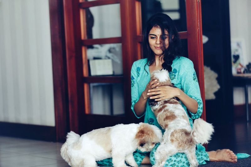 Tollywood Heroines With Their Cute dogs
