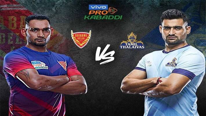 pro kabaddi 2019: dabang delhi grand victory against tamil thalaivas pro kabaddi 2019: dabang delhi grand victory against tamil thalaivas