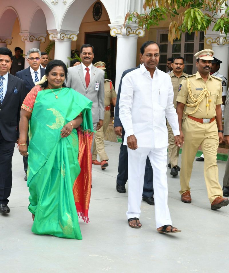 kcr expands cabinet inducts ktr, harish rao