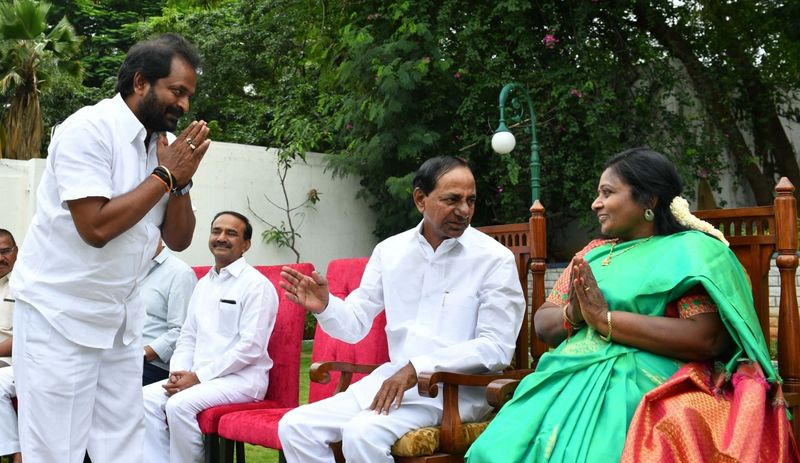 kcr expands cabinet inducts ktr, harish rao