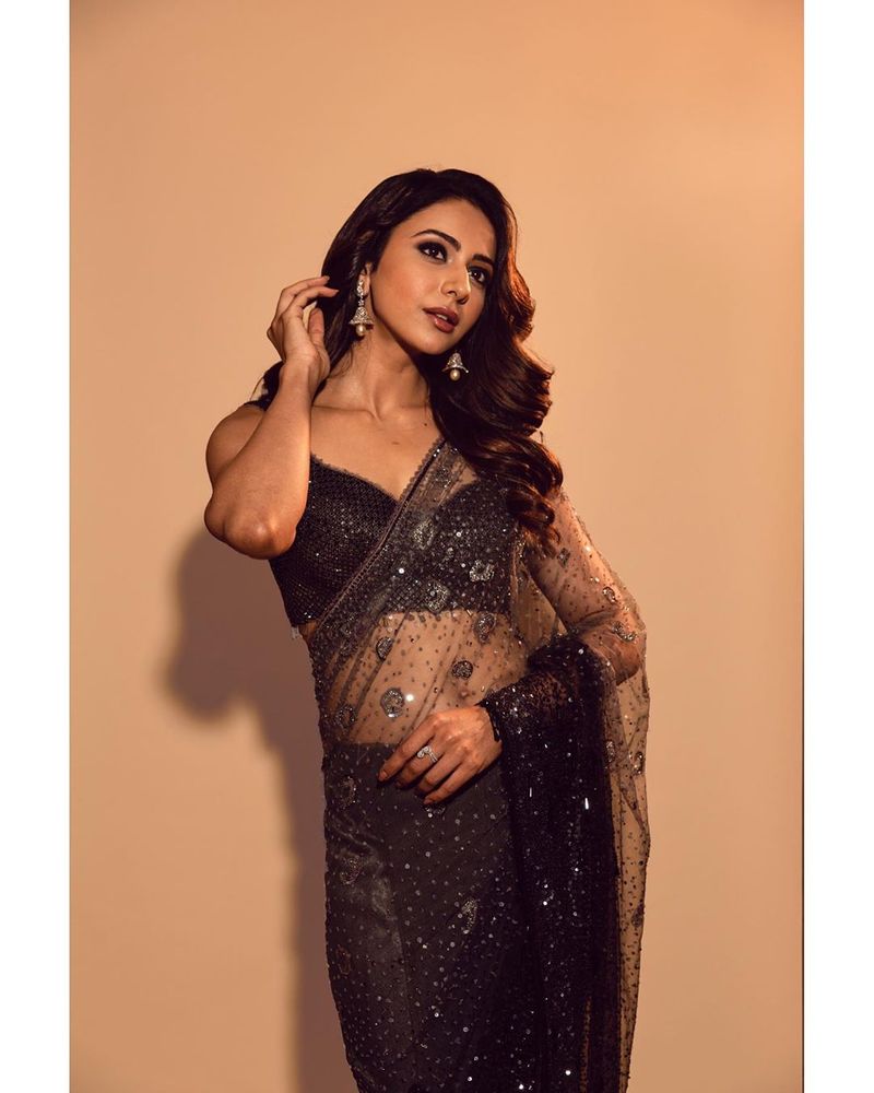 Rakul Preet Singh black saree photo shoot goes viral