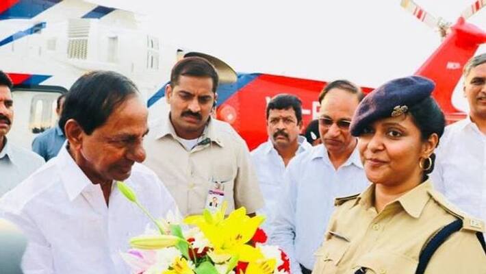 Medak SP Chandana Deepthi invites KCR for her marraige Medak SP Chandana Deepthi invites KCR for her marraige