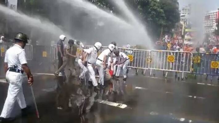 Police-Bjp clash at victoria house Police-Bjp clash at victoria house