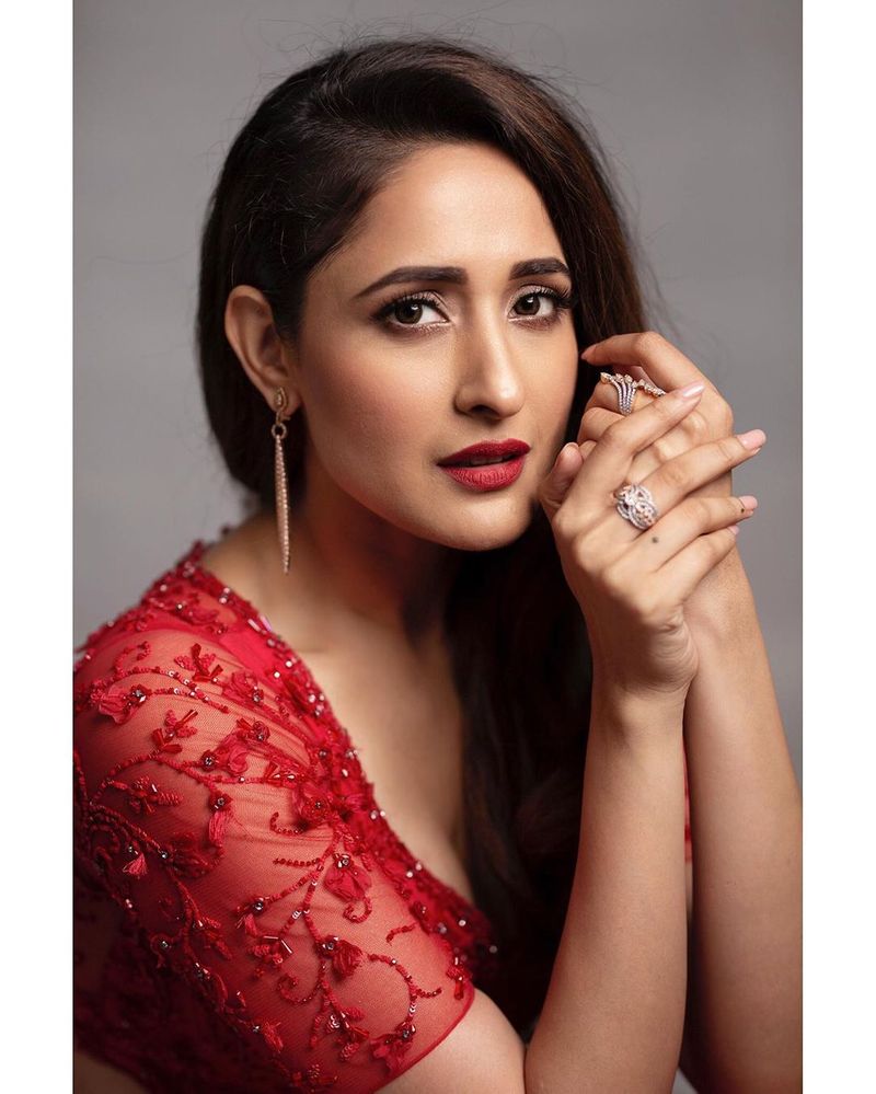 Pragya Jaiswal beautiful poses in red dress
