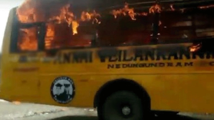 chennai private college bus fire... students safe