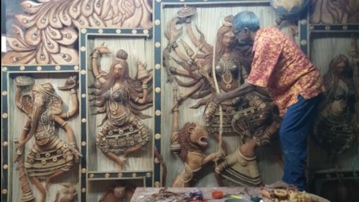 Bishnu saha,this home guard idol maker is a gem in malda Bishnu saha,this home guard idol maker is a gem in malda