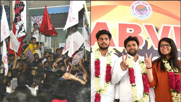 ABVP wins 3 of top 4 DUSU posts, in JNUSU election Left alliance set for sweeping victory ABVP wins 3 of top 4 DUSU posts, in JNUSU election Left alliance set for sweeping victory