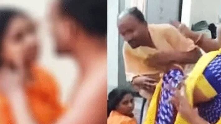 illegal love... hyderabad Woman thrashes Husband