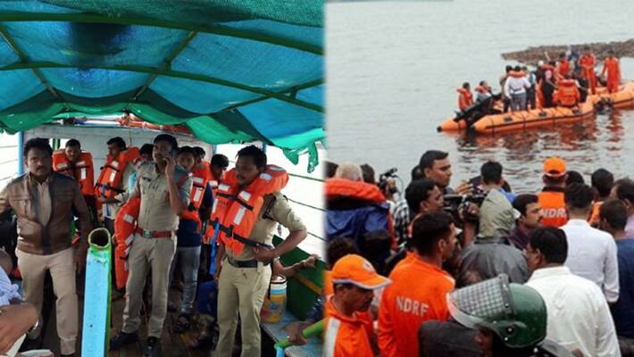 Massive search operation to look for boat sunk in godavari Massive search operation to look for boat sunk in godavari