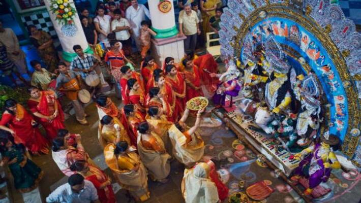 astami pushpanjali started in puja pandal BJC astami pushpanjali started in puja pandal BJC
