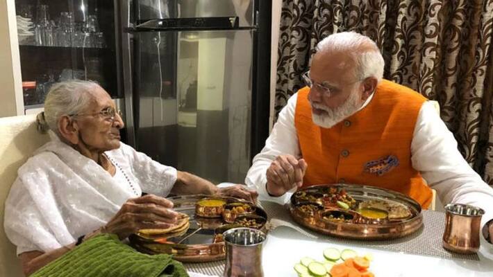narendra modi having lunch with mother on his birthday narendra modi having lunch with mother on his birthday