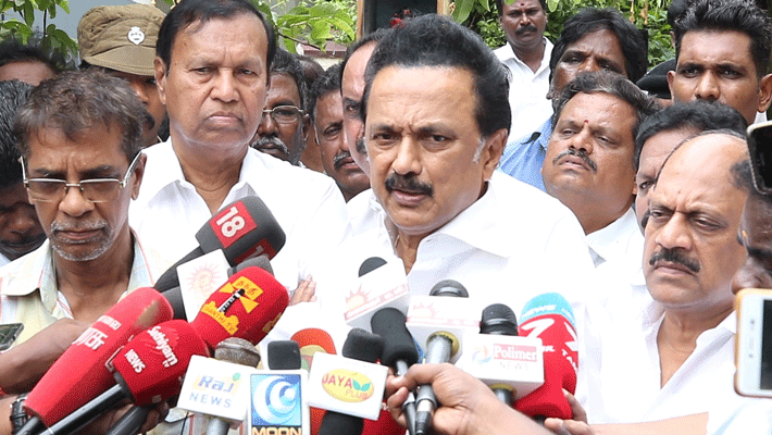 MK Stalin showing the strap MK Stalin showing the strap