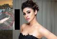 stone falls on the car of Bollywood actress Mouni Roy, could be a big accident