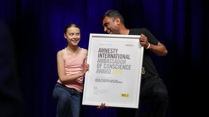 greta thunberg Amnesty International award greta thunberg Amnesty International award