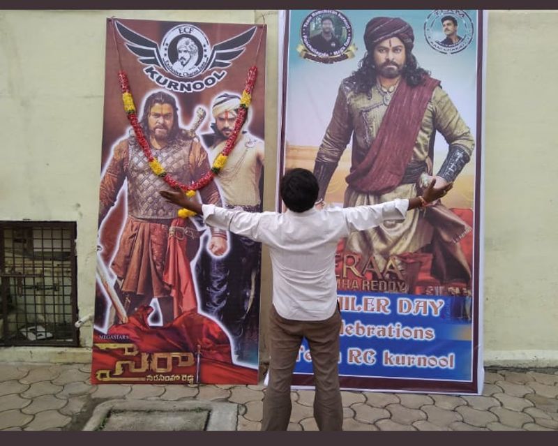 Mega fans hungama after Sye raa trailer launch