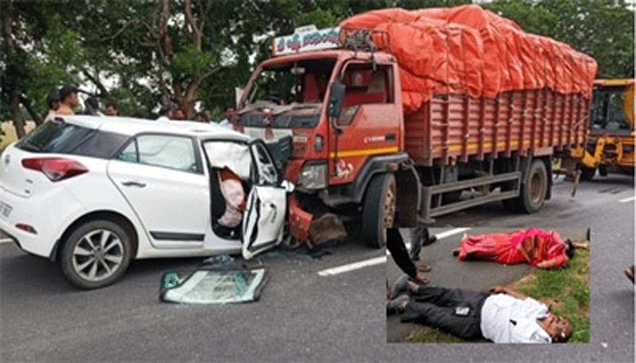 three killed in major accident at janagama three killed in major accident at janagama
