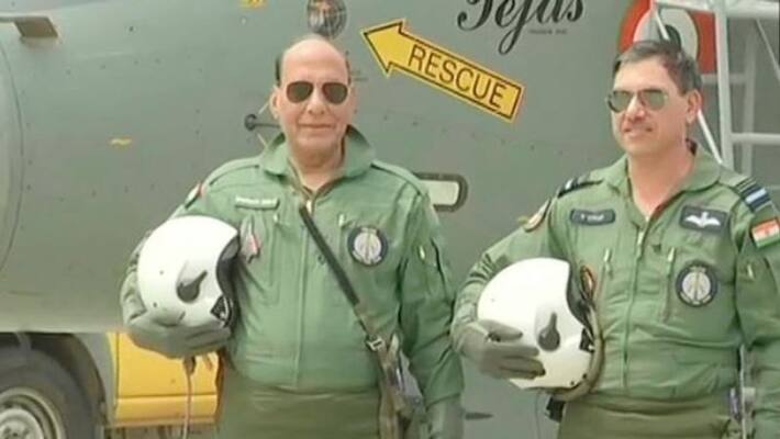 Rajnath Singh is all set to fly in Tejas LCA today Rajnath Singh is all set to fly in Tejas LCA today