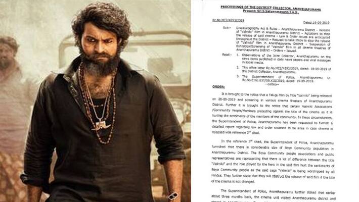 Police stops Valmiki movie release in Anantapur and Karnool Police stops Valmiki movie release in Anantapur and Karnool
