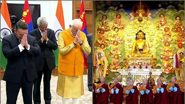 PM Modi, Mongolian prez unveil Lord Buddha statue in Ulaanbaatar PM Modi, Mongolian prez unveil Lord Buddha statue in Ulaanbaatar