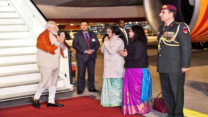PM Narendra Modi made a 2 hour technical halt in Frankfurt, Germany, early morning today PM Narendra Modi made a 2 hour technical halt in Frankfurt, Germany, early morning today