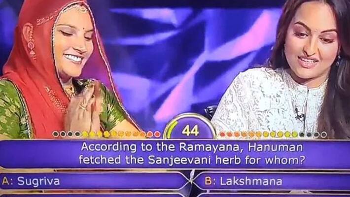 Sonakshi Sinha fails to answer Ramayana-related question on KBC Sonakshi Sinha fails to answer Ramayana-related question on KBC