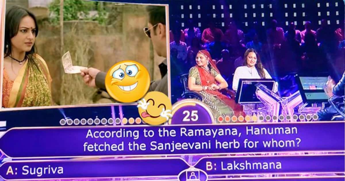 Kbc Gaffe With A House Named Ramayan Uncle Laxman Sonakshi Sinha Is Most Scared Of Sanjeevini