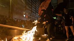 Protests in Hong Kong continue for 16th consecutive weekend; Chinese flags set on fire