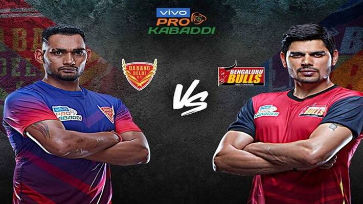 pro kabaddi 2019: dabang delhi vs bengaluru bulls match tie pro kabaddi 2019: dabang delhi vs bengaluru bulls match tie