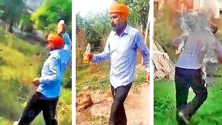A person set himself on fire in Punjab A person set himself on fire in Punjab