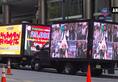Digital banners on New York ad vans highlight atrocities against minorities in Karachi