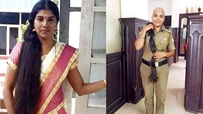 Cancer victim's pain not seen from this police officer, shaved head Cancer victim's pain not seen from this police officer, shaved head