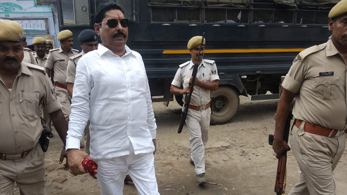 Jailed Bihar MLA Anant Singh reaches assembly in a prison van Jailed Bihar MLA Anant Singh reaches assembly in a prison van