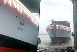 Defence minister Rajnath Singh launches warship Nilgiri in Mumbai