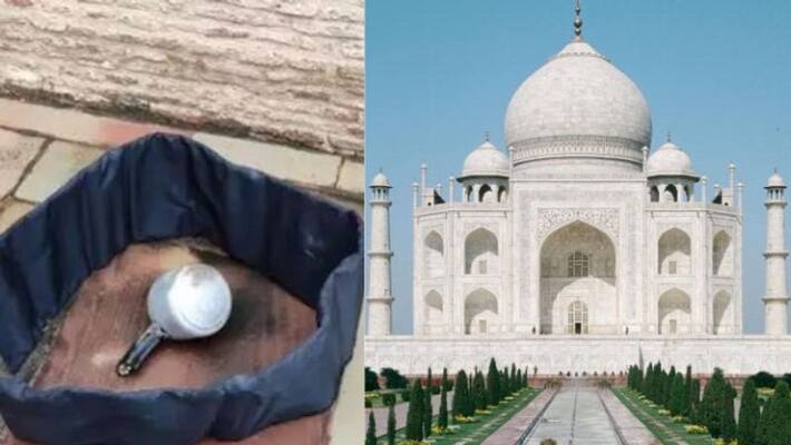 Panic at Taj Mahal over pressure cooker left by monkey Panic at Taj Mahal over pressure cooker left by monkey