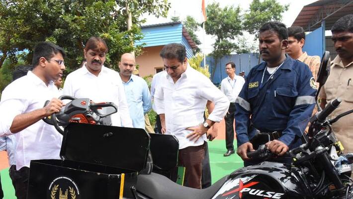 KTR launches two wheeler of disaster management force KTR launches two wheeler of disaster management force
