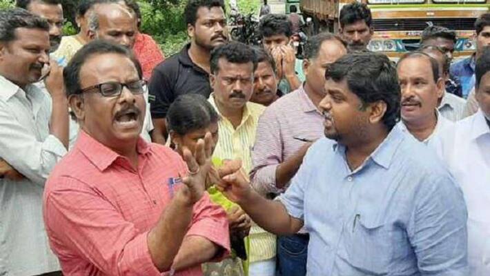 Senthilkumar MP fight with officers Senthilkumar MP fight with officers