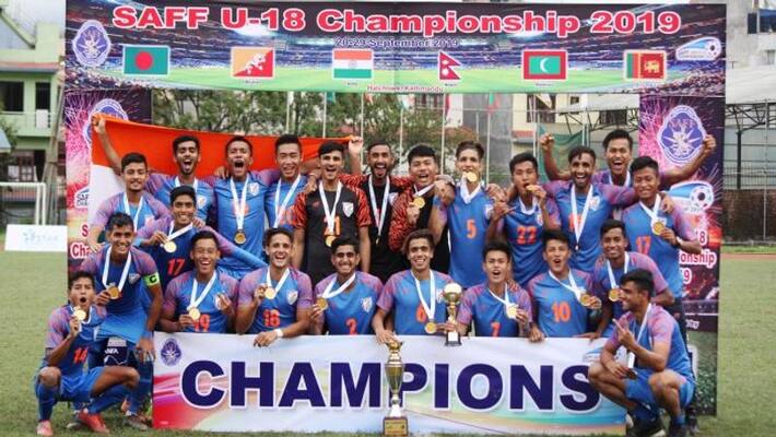 India beat Bangladesh to win the U18 Saff football for the first time India beat Bangladesh to win the U18 Saff football for the first time