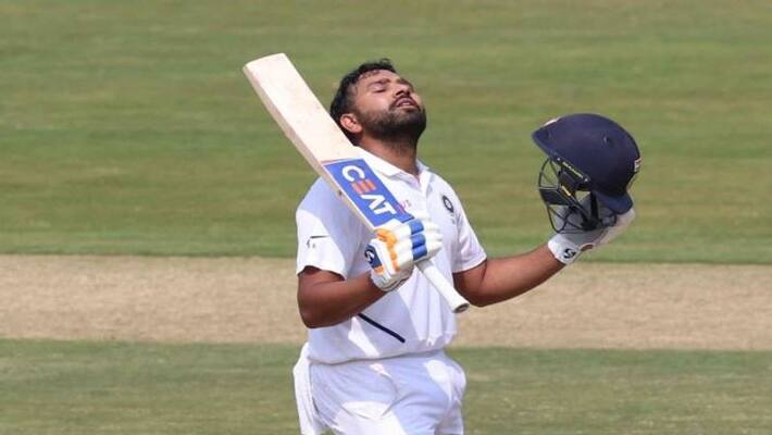 Rohit Sharma scores a ton in his first test as an opener Rohit Sharma scores a ton in his first test as an opener