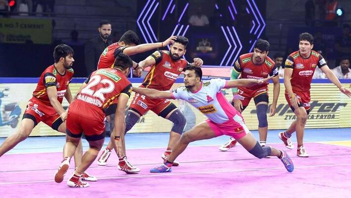 Pro kabaddi 2019 Jaipur Pink Panthers Beat Bengaluru Bulls by 41-34 points Pro kabaddi 2019 Jaipur Pink Panthers Beat Bengaluru Bulls by 41-34 points